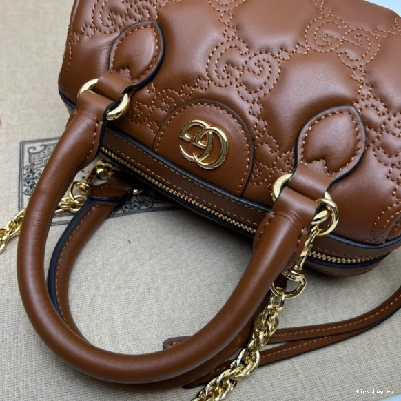 First bag ru leather top handle GUCCI GG bag matelassé 0821